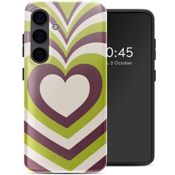 Selencia Vivid Tough Backcover Samsung Galaxy S24 - Double Hearts Plum Fern