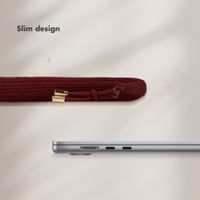 Selencia Corduroy Laptophoes 13-14 inch - Laptopsleeve - Deep Burgundy
