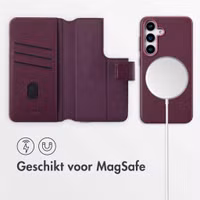 Accezz Leather Bookcase 2-in-1 met MagSafe Samsung Galaxy S25 - Heath Purple