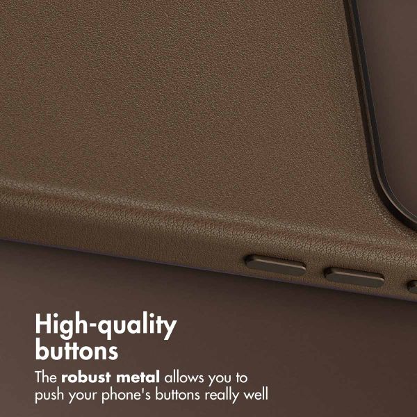 Accezz Leather Back Cover with MagSafe Apple iPhone 17 Pro Max - Coffee Brown