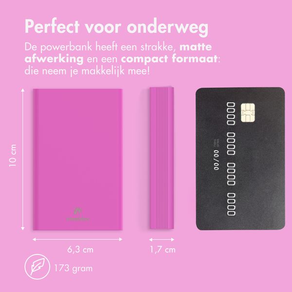 imoshion Ultra Series Aluminium Powerbank 10.000 mAh - Quick Charge en Power Delivery - Hot Pink