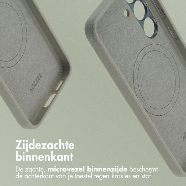 Accezz MagSafe Leather Backcover Samsung Galaxy S25 - Light Grey