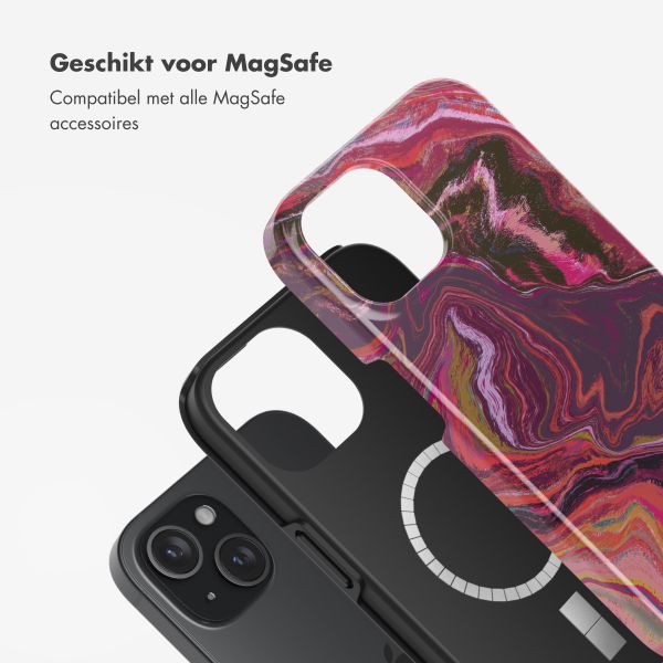 Selencia Vivid Tough Backcover met MagSafe iPhone 15 - Marble Purple