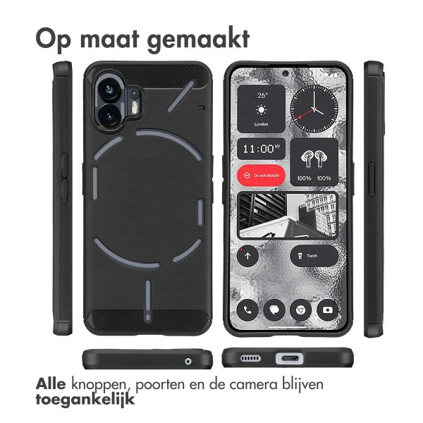 imoshion Brushed Backcover Nothing Phone (2a) / (2a) Plus - Zwart