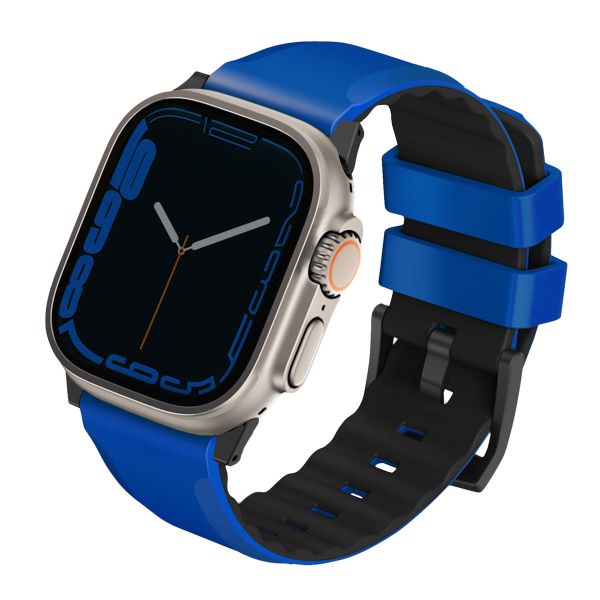 Uniq Linus AiroSoft™ Siliconen bandje Apple Watch Series 1 t/m 10 / SE / Ultra (2) (44/45/46/49 mm) - Racing Blue