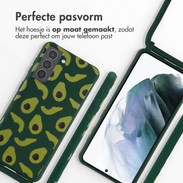 imoshion Siliconen design hoesje met koord Samsung Galaxy S21 - Avocado Green