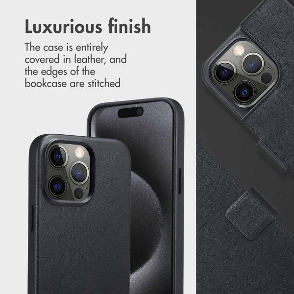 Accezz 2-in-1 Leather Bookcase with MagSafe Apple iPhone 15 Pro Max - Onyx Black