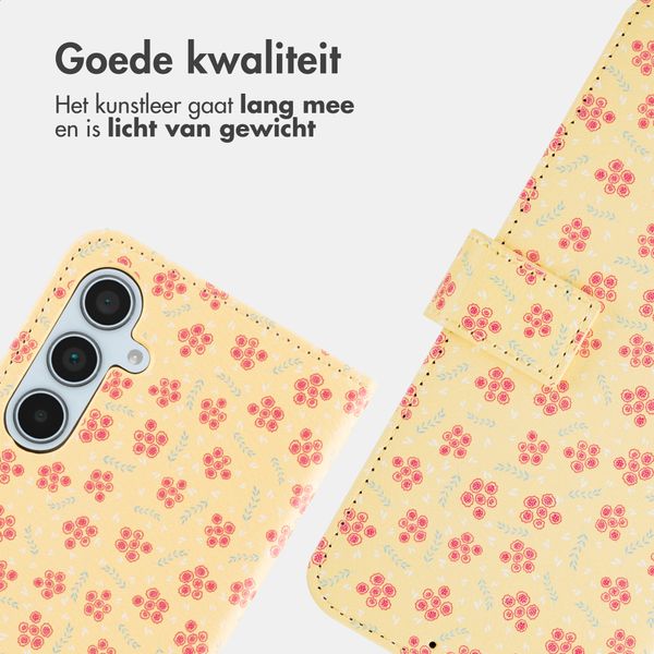 imoshion Design Bookcase Samsung Galaxy A35 - Sunny Yellow Petite Flowers