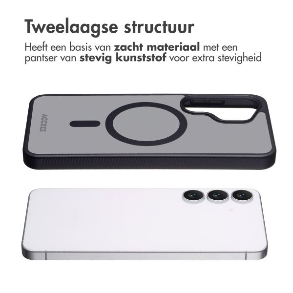 Accezz Rugged Frosted MagSafe Backcover Samsung Galaxy S25 FE - Zwart