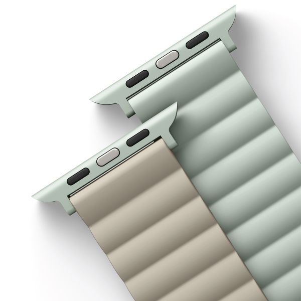 Uniq Revix dubbelzijdig bandje Apple Watch Series 1 t/m 9 / SE (38/40/41 mm) | Series 10 / 11 (42 mm) - Sage / Beige