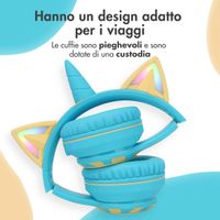 imoshion Draadloze Kinderkoptelefoon Unicorn LED Light - Decibelbegrenzer - Met AUX kabel - Soft Blue / Yellow