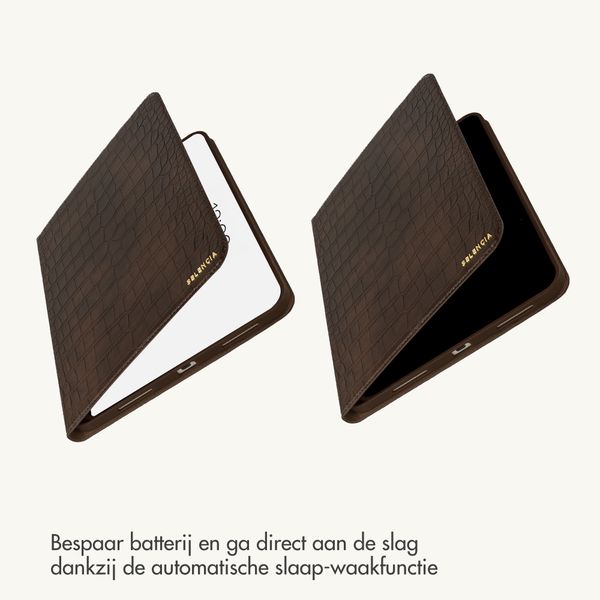 Selencia Croco bookcase Apple iPad 11 (2025) 11 inch A16 / iPad 10 (2022) 10.9 inch - Choco Brown
