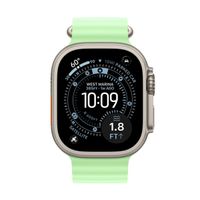 Apple Ocean Band Apple Watch Series 1 t/m 11 / SE / Ultra (44/45/46/49 mm) - Neon / Green Natural Titanium