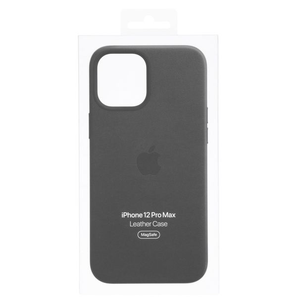 Apple Leather Backcover MagSafe Apple iPhone 12 Pro Max - Black