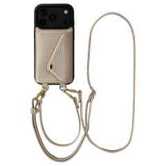 Selencia Sera Telefoonhoes met Koord en Envelop Pashouder Apple iPhone 18 Pro Max / 17 Pro Max - Champagne
