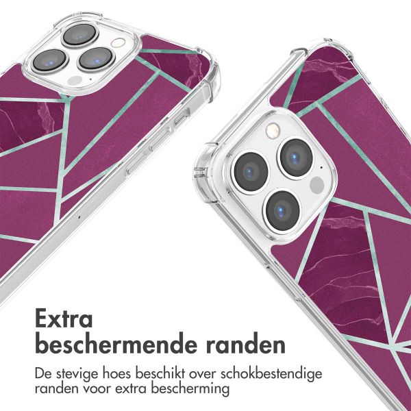 imoshion Design hoesje met koord iPhone 13 Pro Max - Bordeaux Graphic