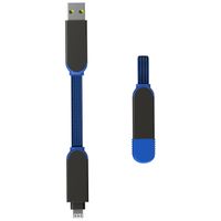 Rolling Square inCharge® X 6-in-1 sleutelhanger oplaadconnector - Sapphire Blue