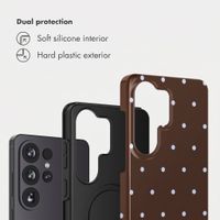Selencia Vivid Back Cover Samsung Galaxy S26 Ultra - Happy Dots Chocolate