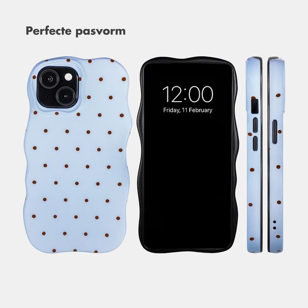 Selencia Vivid Wavy Backcover met MagSafe Apple iPhone 15 - Happy Dots Digital Sky