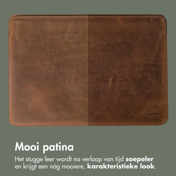 Accezz Leather Laptop hoes Apple MacBook 13 inch - Laptopsleeve - Cognac