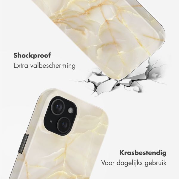 Selencia Vivid Backcover Apple iPhone 15 - Golden Beige Marble