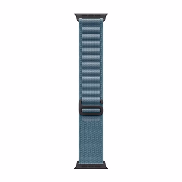 Apple Alpine Loop Band Apple Watch Series 1 - 11 / SE / Ultra (44/45/46/49 mm) - Maat M - Light Blue / Black Titanium