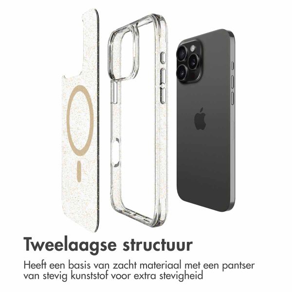 imoshion Clear Glitter Backcover met MagSafe Apple iPhone 16 Pro Max - Goud