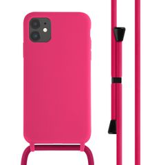 imoshion Siliconen hoesje met koord iPhone 11 - Fluor Roze