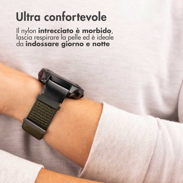 imoshion QuickFit® Nylon bandje  - Garmin 22 mm aansluiting - Maat L/XL - Groen
