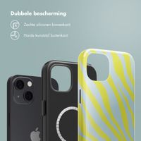 Selencia Vivid Tough Backcover met MagSafe iPhone 13 - Zebra Winter Sky Titanium Yellow