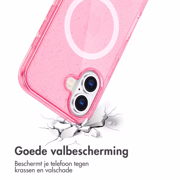 imoshion Sparkle Backcover met MagSafe Apple iPhone 16 - Glitter Roze
