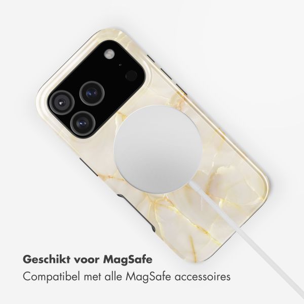 Selencia Vivid Backcover met MagSafe Apple iPhone 17 Pro - Golden Beige Marble