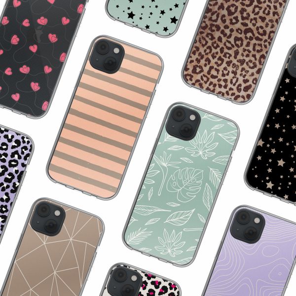 imoshion Design hoesje iPhone 14 - Striped peach reverse