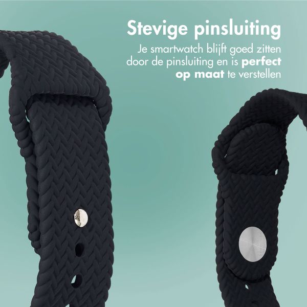 imoshion Siliconen geweven bandje Apple Watch Series 1 t/m 9 / SE (38/40/41 mm) | Series 10 / 11 (42 mm) - Zwart
