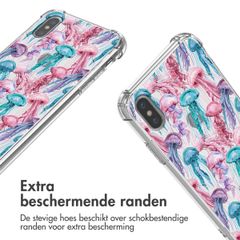 imoshion Design hoesje met koord Apple iPhone X / Xs - Jellyfish Watercolor