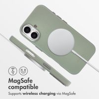 Accezz Leather Back Cover with MagSafe Apple iPhone 16 - Light Grey