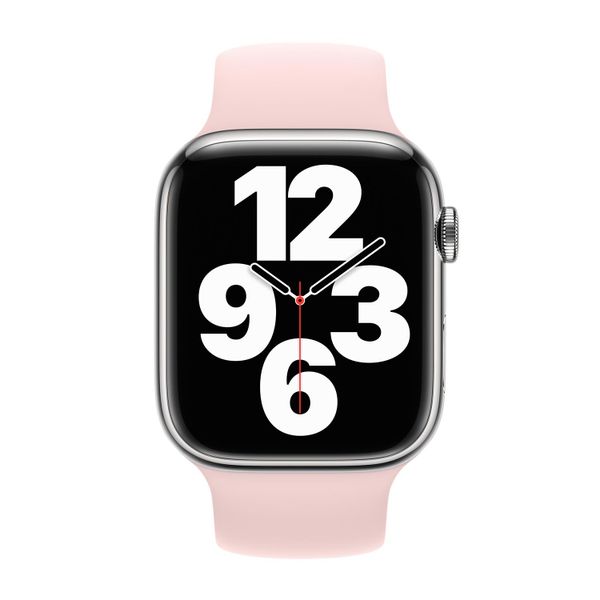 Apple Siliconen solobandje Apple Watch | 38/40/41/42 mm - Maat 8 - Chalk Pink