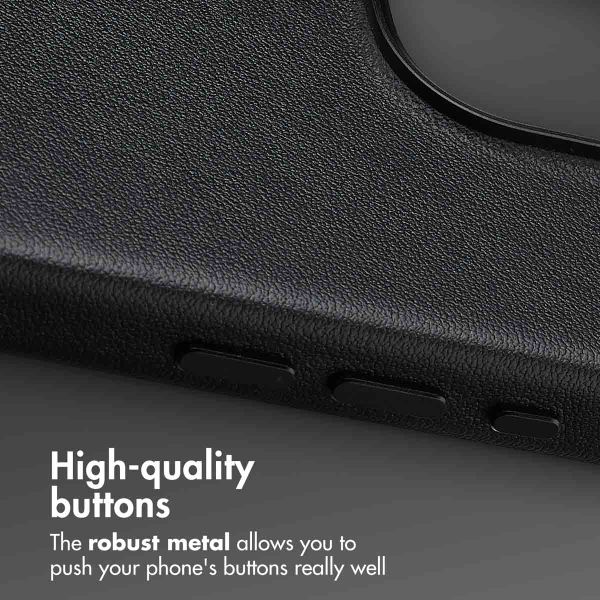 Accezz Leather Back Cover with MagSafe Apple iPhone 16 Pro - Onyx Black