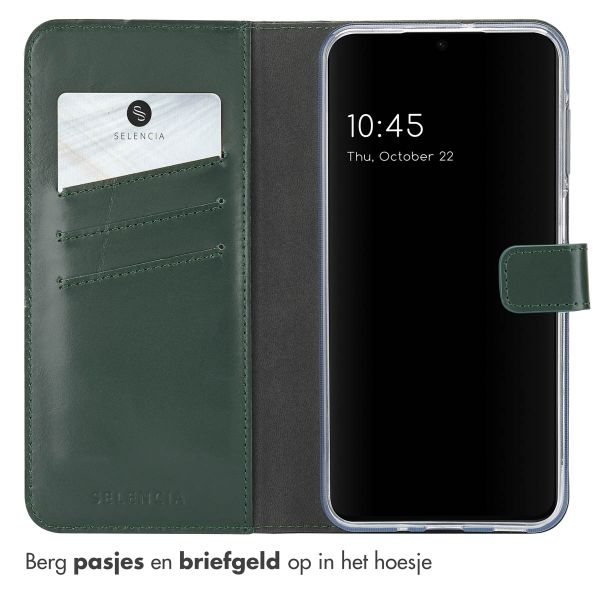 Selencia Echt Leren Bookcase Samsung Galaxy A16 - Groen