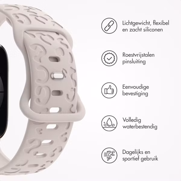 imoshion Siliconen bandje Panterprint Apple Watch Series 1 - 9 / SE (38/40/41 mm) | Series 10 / 11 (42 mm) - Sterrenlicht