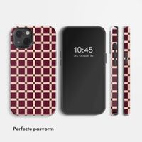 Selencia Vivid Backcover met MagSafe Apple iPhone 13 - Check This Burgundy