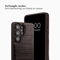 Selencia Nova Real Leather Backcover met Koord en Pashouder Samsung Galaxy S26 Ultra - Dark Chocolate