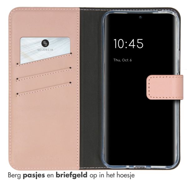 Selencia Echt Lederen Bookcase Samsung Galaxy A54 (5G) - Dusty Pink