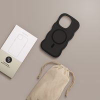 Selencia Wavy Backcover met MagSafe Apple iPhone 15 Pro - Zwart