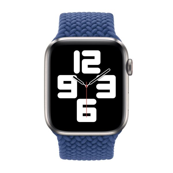 Apple Gevlochten solobandje Apple Watch | 44/45/46/49 mm - Maat 10 - Atlantic Blue