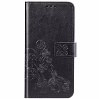 imoshion Klavertje Bloemen Bookcase Sony Xperia XZ3 - Zwart
