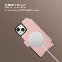 Selencia Riva Bookcase met MagSafe en Koord Apple iPhone 15 - Old Pink