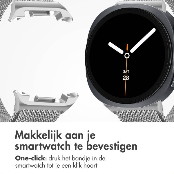 imoshion Milanees magnetisch bandje Samsung Galaxy Watch 8 (40/44mm) / Classic (46mm) - Zilver