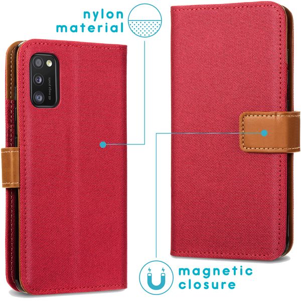 imoshion Luxe Canvas Bookcase Samsung Galaxy A41 - Rood