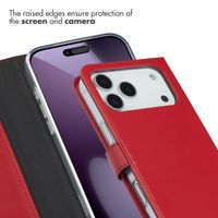 Selencia Genuine Leather Book Case Apple iPhone 17 Pro Max - Red